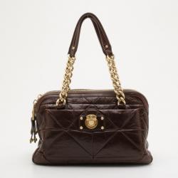 Marc Jacobs Brown Quilted Satchel