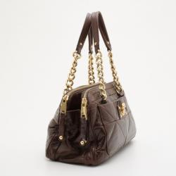 Pre Owned Marc Jacobs Brown Quilted Satchel