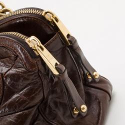 Marc Jacobs Brown Quilted Satchel