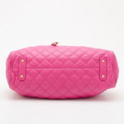 Pre Owned Marc Jacobs Quilted Hot Pink Stam Satchel