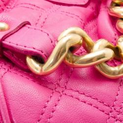 Pre Owned Marc Jacobs Quilted Hot Pink Stam Satchel