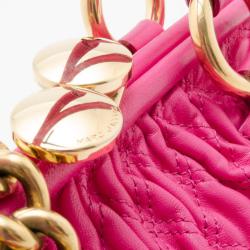 Pre Owned Marc Jacobs Quilted Hot Pink Stam Satchel