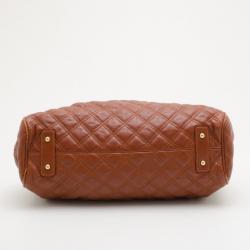 Pre Owned Marc Jacobs Brown Quilted Leather Stam Satchel