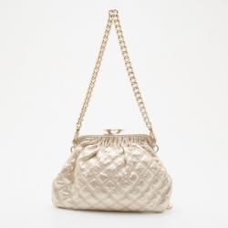 Pre Owned Marc Jacobs Metallic Pale Gold Little Stam