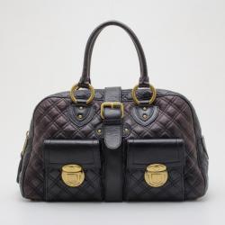 Pre Owned Marc Jacobs Quilted Leather Venetia Satchel Handbag 