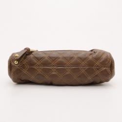 Pre Owned Marc Jacobs Brown Quilted Leather East/West Stam Clutch Handbag  