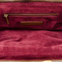 Pre Owned Marc Jacobs Brown Quilted Leather East/West Stam Clutch Handbag  