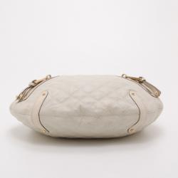 Pre Owned Marc Jacobs Cream Quilted Banana Hobo 