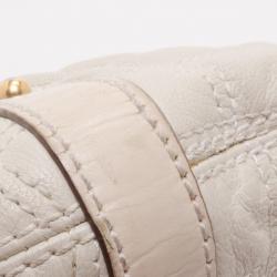 Pre Owned Marc Jacobs Cream Quilted Banana Hobo 