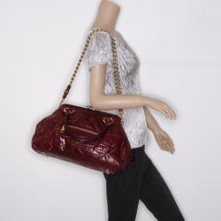 Pre Owned Marc Jacobs Burgundy Patchwork Stam