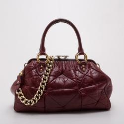 Pre Owned Marc Jacobs Burgundy Patchwork Stam