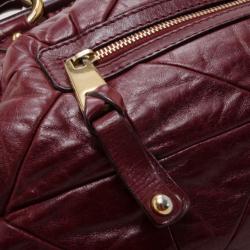 Pre Owned Marc Jacobs Burgundy Patchwork Stam