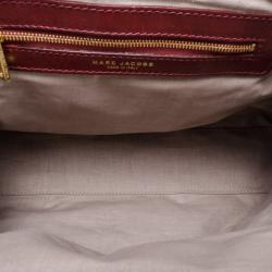 Pre Owned Marc Jacobs Burgundy Patchwork Stam Satchel