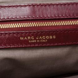 Pre Owned Marc Jacobs Burgundy Patchwork Stam Satchel