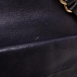 Pre Owned Marc Jacobs Black and Navy Leather Chain Handle Tote