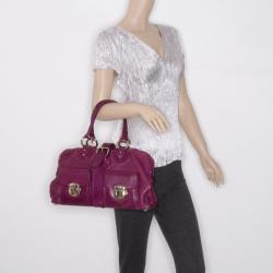 Pre Owned Marc Jacobs Maroon Purple Venetia Tote