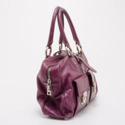 Pre Owned Marc Jacobs Maroon Purple Venetia Tote