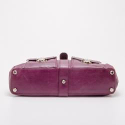Pre Owned Marc Jacobs Maroon Purple Venetia Tote