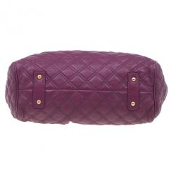 Pre Owned Marc Jacobs Purple Quilted Leather Stam Satchel