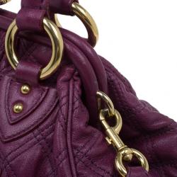 Pre Owned Marc Jacobs Purple Quilted Leather Stam Satchel
