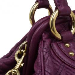 Pre Owned Marc Jacobs Purple Quilted Leather Stam Satchel