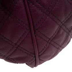 Pre Owned Marc Jacobs Purple Quilted Leather Stam Satchel