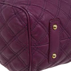 Pre Owned Marc Jacobs Purple Quilted Leather Stam Satchel