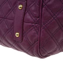 Pre Owned Marc Jacobs Purple Quilted Leather Stam Satchel