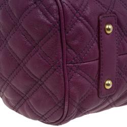 Pre Owned Marc Jacobs Purple Quilted Leather Stam Satchel