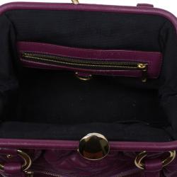 Pre Owned Marc Jacobs Purple Quilted Leather Stam Satchel