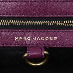 Pre Owned Marc Jacobs Purple Quilted Leather Stam Satchel