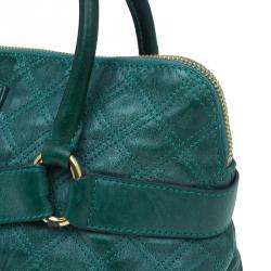 Pre Owned Marc Jacobs Green Quilted Leather Bruna Belted Tote