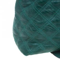 Pre Owned Marc Jacobs Green Quilted Leather Bruna Belted Tote
