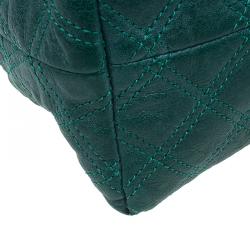 Pre Owned Marc Jacobs Green Quilted Leather Bruna Belted Tote