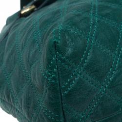 Pre Owned Marc Jacobs Green Quilted Leather Bruna Belted Tote