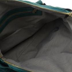 Pre Owned Marc Jacobs Green Quilted Leather Bruna Belted Tote