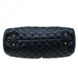 Pre Owned Marc Jacobs Black Quilted Leather Stam Satchel
