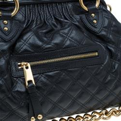 Pre Owned Marc Jacobs Black Quilted Leather Stam Satchel
