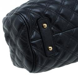 Pre Owned Marc Jacobs Black Quilted Leather Stam Satchel