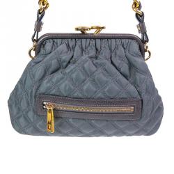 Pre Owned Marc Jacobs Grey Leather Mini Stam Crossbody