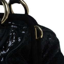 Pre Owned Marc Jacobs Black Sequin Stam Bag