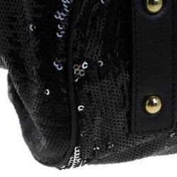 Pre Owned Marc Jacobs Black Sequin Stam Bag