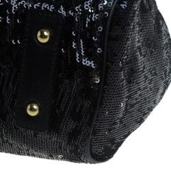 Pre Owned Marc Jacobs Black Sequin Stam Bag