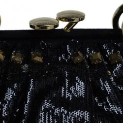 Pre Owned Marc Jacobs Black Sequin Stam Bag