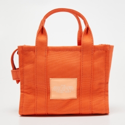 Pre Owned Marc Jacobs Orange Canvas Mini Traveler Tote