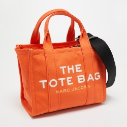 Pre Owned Marc Jacobs Orange Canvas Mini Traveler Tote