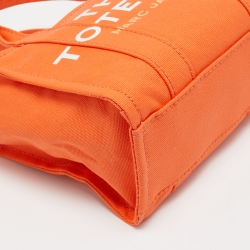 Pre Owned Marc Jacobs Orange Canvas Mini Traveler Tote