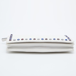Marc Jacobs White Leather Studded Flap Crossbody Bag
