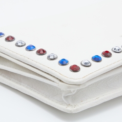 Marc Jacobs White Leather Studded Flap Crossbody Bag