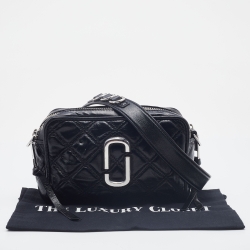 Marc Jacobs Black Quilted Leather Softshot Crossbody Bag